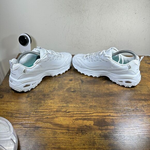 💕EUC Skechers D Lites Fresh Start 11931 White Shoes Sneakers Womens Size 9 EW - Picture 5 of 9